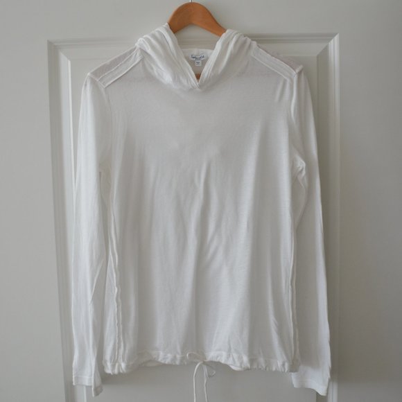 Splendid Light Cotton Hoodie Shirt in Whilte - Size M - Picture 7 of 7